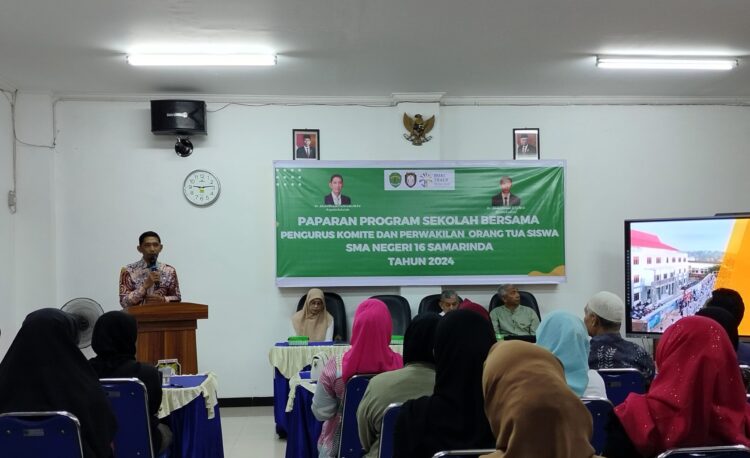Sosialisasi Program Sekolah SMAN 16 Samarinda bersama pengurus komite sekolah dan orang tua siswa, Sabtu (10/8/2024)